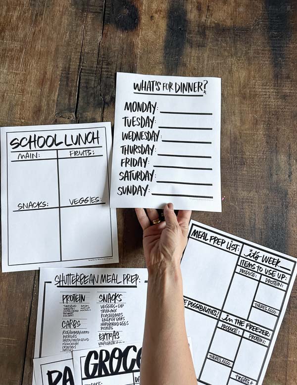 Templates to get you ready to meal prep and plan! The Handwriting Club- Tracy Benjamin