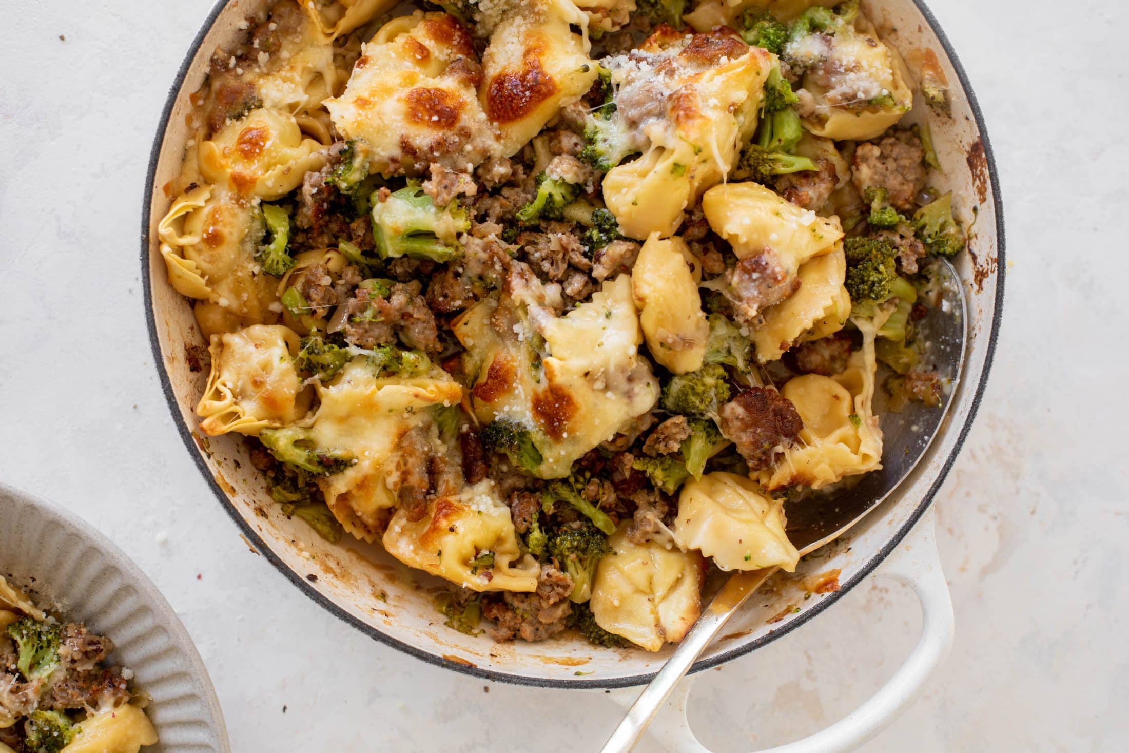 baked broccoli sausage tortellini